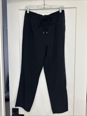 Zara Black Drawstring Waist Straight Leg Pants